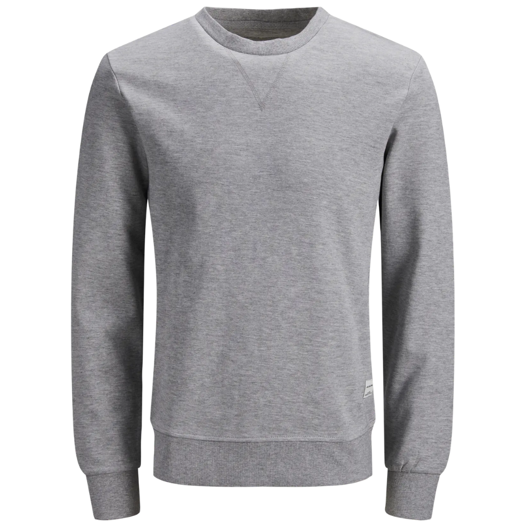 J&J Sivi Muški Duks JJEBASIC SWEAT CREW NECK